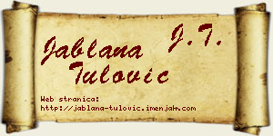 Jablana Tulović vizit kartica